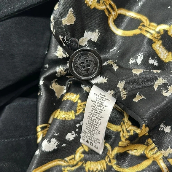 Dennis Basso Coat Heavy Pure Suede Button Down Welted Pocket Black Plus Size 3X - Picture 9 of 10